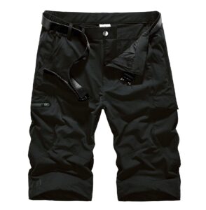 mens upf 50+ uv protection cargo capri pants, moisture wicking hiking long inseam shorts lightweight and breathable