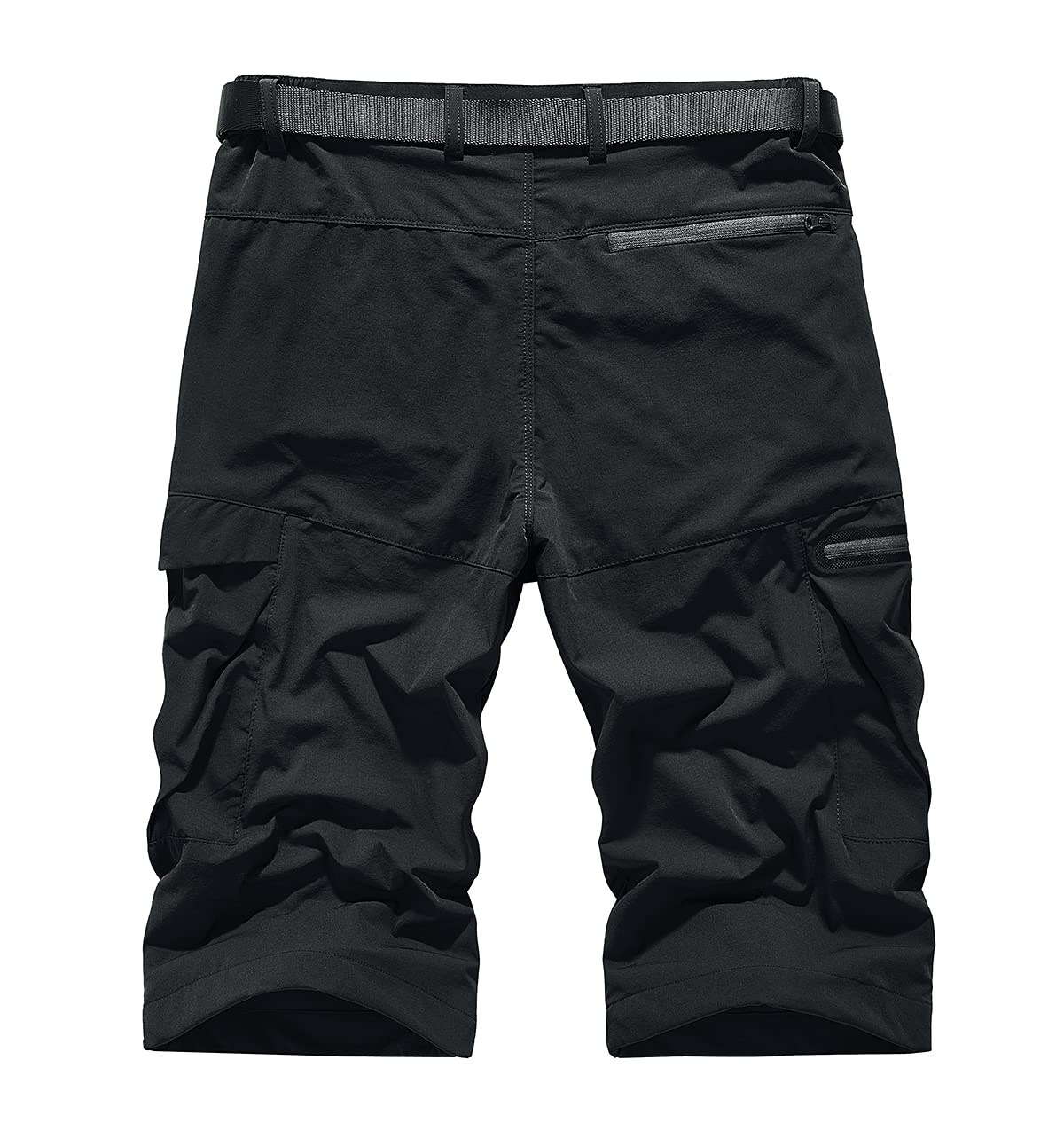 Mens UPF 50+ UV Protection Cargo Capri Pants, Moisture Wicking Hiking Long Inseam Shorts Lightweight and Breathable