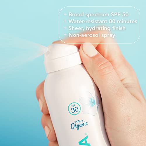 COOLA Organic Mineral Sunscreen SPF 30 Sunblock Spray, Dermatologist Tested Skin Care for Daily Protection, Vegan and Gluten Free, Fragrance Free, 5 Fl Oz