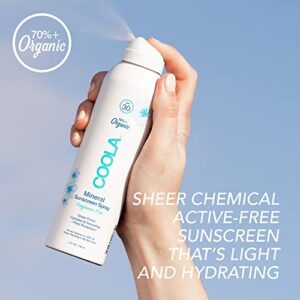 COOLA Organic Mineral Sunscreen SPF 30 Sunblock Spray, Dermatologist Tested Skin Care for Daily Protection, Vegan and Gluten Free, Fragrance Free, 5 Fl Oz