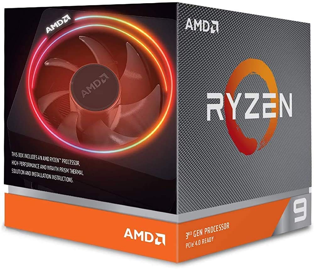 AMD Ryzen 9 3900X 12-core, 24-thread unlocked desktop processor with Wraith Prism LED Cooler (Renewed)