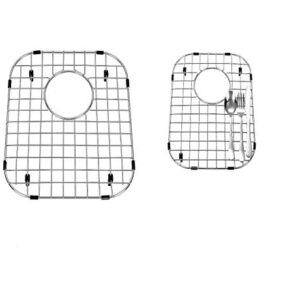 Starstar 60/40 Double Bowl Kitchen Sink Bottom Two Grids, Racks, Protector Stainless Steel, 16" x 13",14.5" x 11.26"