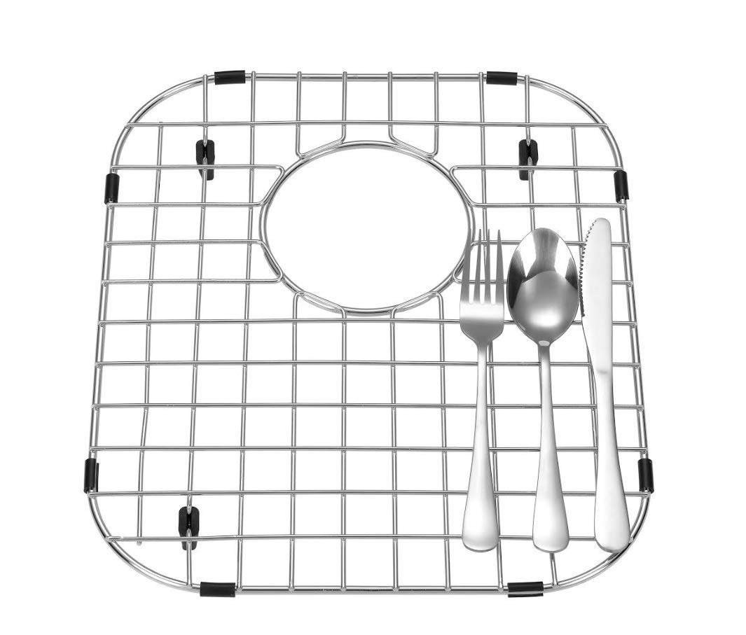 Starstar 60/40 Double Bowl Kitchen Sink Bottom Two Grids, Racks, Protector Stainless Steel, 16" x 13",14.5" x 11.26"