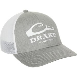 drake waterfowl dpf stretch fit cap heather/white l/xl