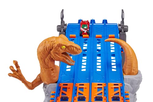 Metal Machines 4-Lane Raptor Attack Track Set Playset with Mini Racing Car by ZURU Cars Play Set Compatible with Other Brands