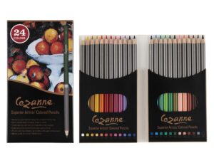 creative mark cezanne premium colored pencils multicolor set of 24 - highly-pigmented drawing pencils - coloring pencils for drawing, blending, coloring, and more