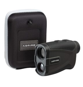 aspire golf platinum laser rangefinder with slope, 6x magnification, 1000 yards, pin seek, target lock, vibration alert, noise filtration, ipx5 water resistance — case and battery included