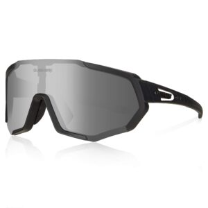 queshark cycling glasses sports sunglasses for men women with 1 polarized 2 hd lens for mtb running driving fishing baseball
