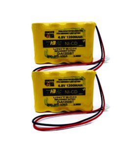 2pc unitech d-a1200bt, sl026-139 emergency light battery 4.8v 1.2ah