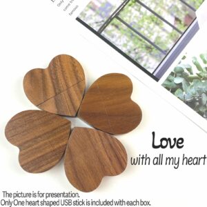 Heart Shaped Wood Flash Drive 32GB USB3.0 with Gift Box, FEWINA Wooden USB Drive 32G USB 3.0 Super-Speed Thumb Drive Jump Drive Wooden Box Ideal Gift for Birthday/Anniversary/Wedding