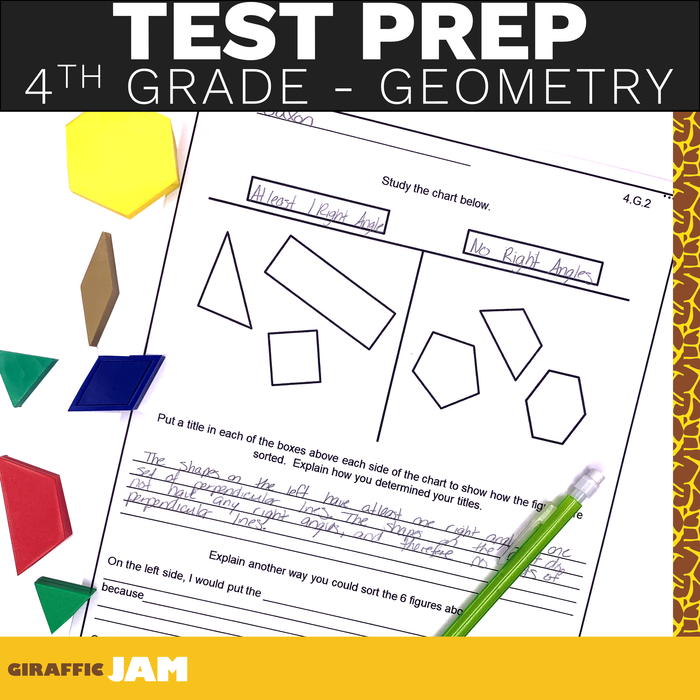 4th Grade Geometry Test Prep Performance Tasks