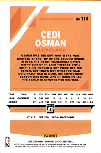 2019-20 Donruss Optic #114 Cedi Osman Cleveland Cavaliers Basketball Card