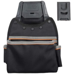 klein tools 55913 tool pouch, tradesman pro modular parts pouch with belt clip works with klein click lock modular wall rack and tool belts