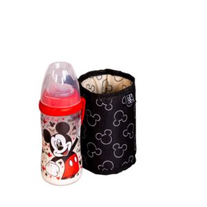 Disney Baby by J.L. Childress Universal Cup Holder with Cell Phone Pocket - Disney Stroller Accessory and Travel Essential - Insulated, Cup and Cell Phone Holder - Mickey Mouse Black