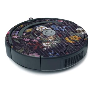 mightyskins carbon fiber skin for irobot roomba 675 minimal coverage - midnight blossom | protective, durable textured carbon fiber finish | easy to apply, remove, and change styles | made in the usa