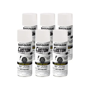 rust-oleum 352721-6pk automotive custom lacquer spray paint, 11 oz, matte pearl white, 6 pack