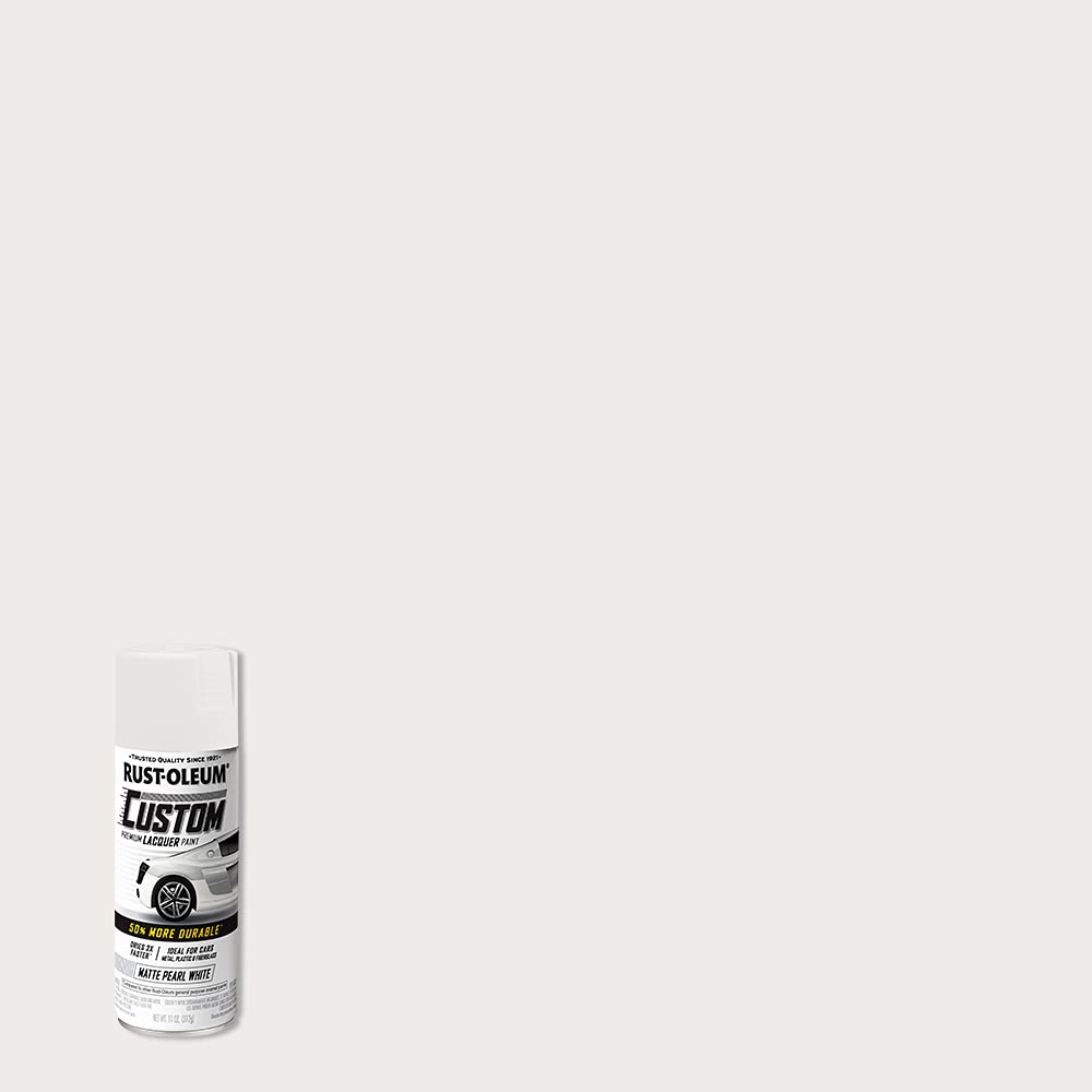 Rust-Oleum 352721-6PK Automotive Custom Lacquer Spray Paint, 11 oz, Matte Pearl White, 6 Pack