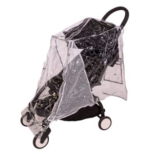 disney baby by j.l. childress universal stroller rain cover - disney stroller accessory - disney world travel essential - mickey mouse pattern - storage pocket - clear/silver