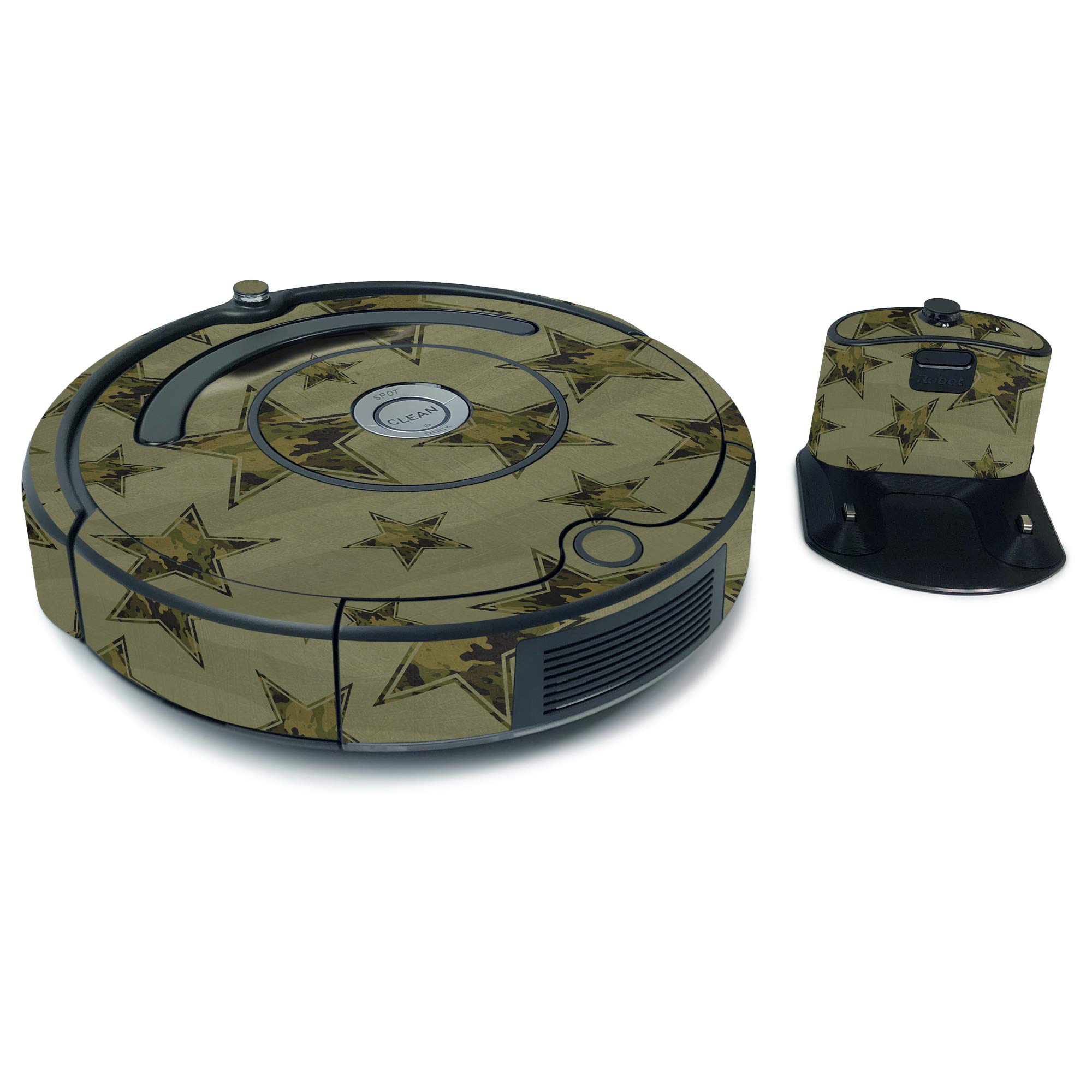 MightySkins Skin for iRobot Roomba 675 Max Coverage - Army Star | Protective, Durable, and Unique Vinyl Decal wrap Cover | Easy to Apply, Remove, and Change Styles | Made in The USA