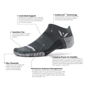 Swiftwick- FLITE XT ZERO Non-Slip Running Socks, Golf Socks, Ultimate Stability (White, Medium)