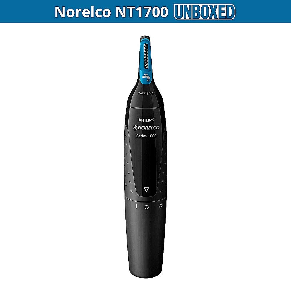 Philips Norelco Series 1000 Nosetrimmer NT1700 for Nose, Ear and Eyebrow Hair Trimming with ProtecTube Technology & Ultra Precise and Sharp Cutting Slots - (Unboxed)