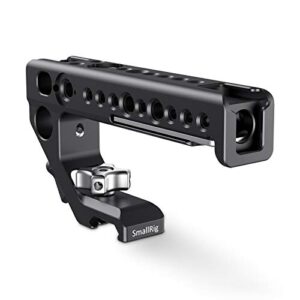 smallrig top handle grip for nato rail standard with locating hole, anti-off designed cold shoe mounts,15mm rod clamp for dslr camera, camera cage - htn2439