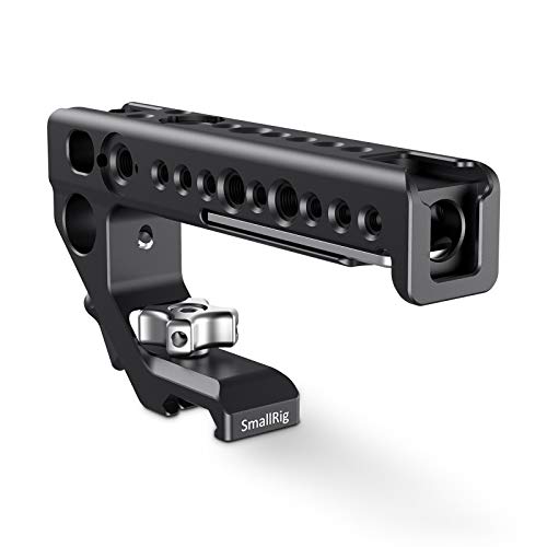 SMALLRIG Top Handle Grip for NATO Rail Standard with Locating Hole, Anti-Off Designed Cold Shoe Mounts,15mm Rod Clamp for DSLR Camera, Camera Cage - HTN2439