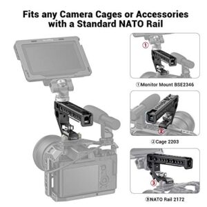 SMALLRIG Top Handle Grip for NATO Rail Standard with Locating Hole, Anti-Off Designed Cold Shoe Mounts,15mm Rod Clamp for DSLR Camera, Camera Cage - HTN2439