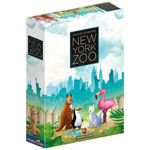 capstone games: new york zoo, strategy board game, build your own zoo, easy to learn, 1 to 5 players, 60 minute play time, for ages 10 and up