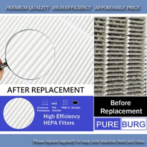 PUREBURG AP-1216L Replacement True HEPA Filter Set Compatible with Coway AP-1216L Tower Mighty Air Purifier,H13 Activated Carbon Pre-Filters