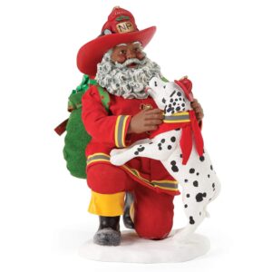 department 56 possible dreams santas sports and leisure north pole fire company figurine, 9.5 inch, multicolor
