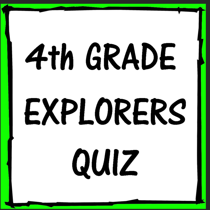 4th Grade Explorers Exploration Quiz Social Studies World History Worksheet Classroom Activity