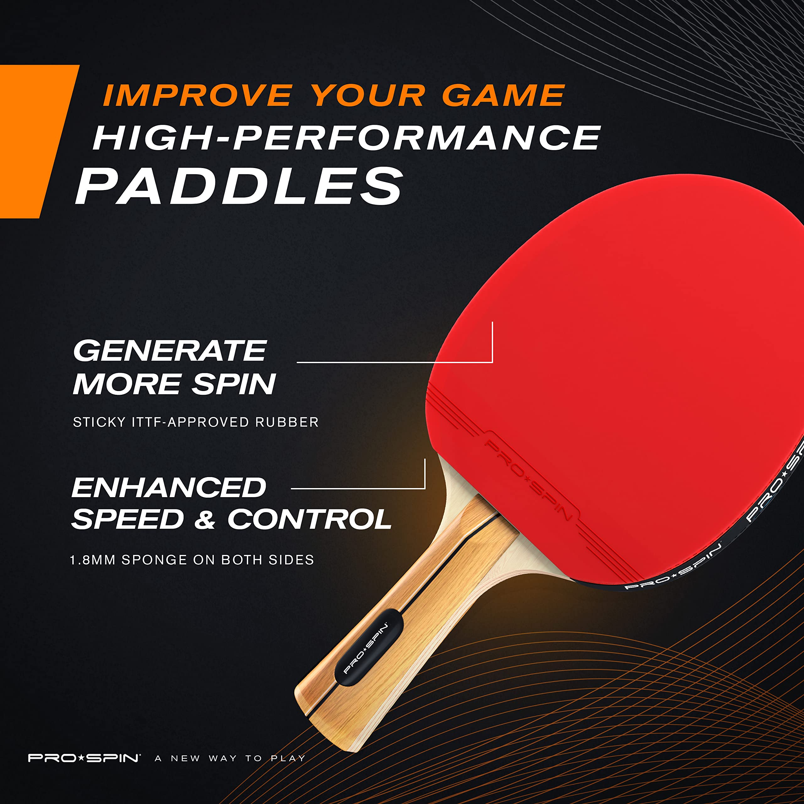 PRO-SPIN Ping Pong Paddles - High-Performance 2-Player Set with Premium Table Tennis Rackets, 3-Star Ping Pong Balls, Compact Storage Case | Ping Pong Paddle Set of 2 for Indoor & Outdoor Games