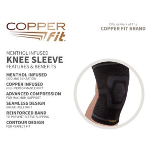 COPPER FIT ICE Knee Compression Sleeve for Knee Pain, Inflammation, Joint Pain Relief, Meniscus, ACL, Arthritis, - Walking, Running, Workout -- Knee Compression Support for Men and Women