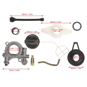 Fdit Oil Pump Gear Kit for Husqvarna 372XP 365 371 385 390 362 570 575 576 il Hose Line Filter Set Chainsaw Replacement Parts