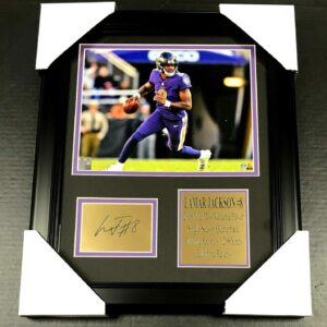 LAMAR JACKSON MVP BALTIMORE RAVENS LASER ENGRAVED Autographed Framed 8x10 Photo