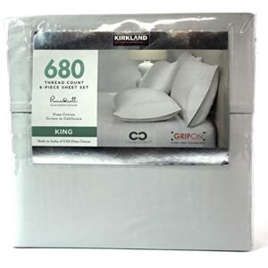 King Grey Gray 680 Thread Count Kirkland Sheet Set 6 Piece Deep Pockets