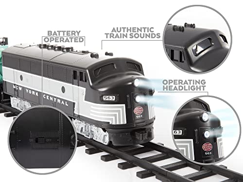 Lionel New York Central Ready-to-Play Set, Battery Powered Model Train Set with Remote