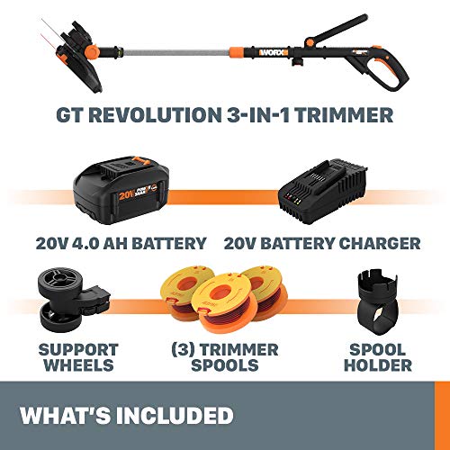 Worx GT Revolution 20V 12" String Trimmer Grass Trimmer/Edger/Mini-Mower, WG170.3