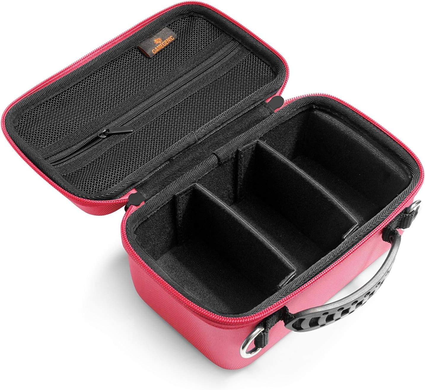 Game Shell 250+ | Portable Case for Board Games and Card Games | Holds Up to 250 Double-Sleeved Cards | Accessories Compartment Holds Tokens and Dice | Pink Color | Made by Gamegenic