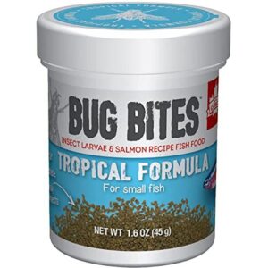 Fluval A6586 Bug Bites Bottom Feeder Granules 1.59 oz, Small to Medium Fish A6577 Bug Bites Tropical Fish Small Granules 1.59 oz, Small to Medium Fish