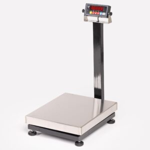 stainless steel bench scale: 800lbs capacity, lb/kg/oz units, 0.05lb readability, 18"x24" platform - accurate, durable, portable - ideal for aviation, warehouse, shipping, and production floors