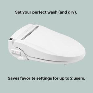 Brondell Swash Electronic Bidet Toilet Seat LT99, Fits Elongated Toilets, White – Lite-Touch Remote, Warm Water Wash, Strong Wash Mode, Stainless-Steel Nozzle, Saved User Settings & Easy Installation