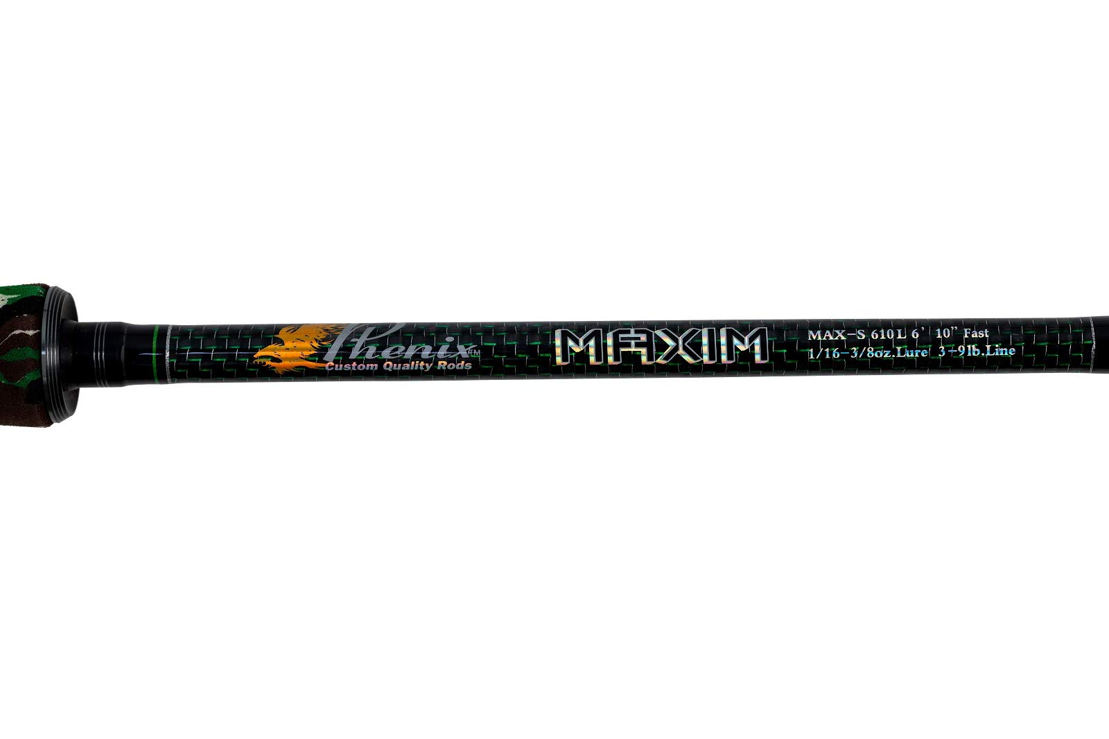 Maxim Spinning / 6′10″ / 1 PC / 3-9 LB LINE Rating/Fast Taper Action / 1/16-3/8 OZ Lure Weight/Essex SIC Guides/Phenix Reel SEAT/Custom EVA Handle