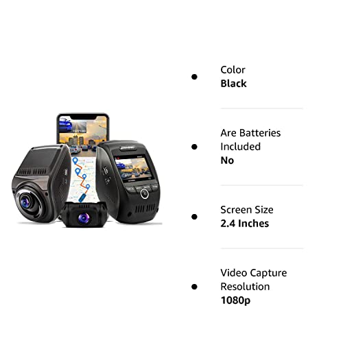 REXING V1P MAX 4K UHD Dual Channel Dash CAM, 3840X2160 Front+1080p Rear, WiFi GPS Car Dash Camera w/Night Vision, Supercapacitor,170 Degree Wide Angle, Loop Recording, G-Sensor, Parking Monitor