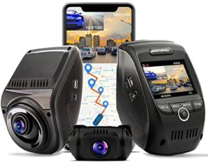 rexing v1p max 4k uhd dual channel dash cam, 3840x2160 front+1080p rear, wifi gps car dash camera w/night vision, supercapacitor,170 degree wide angle, loop recording, g-sensor, parking monitor