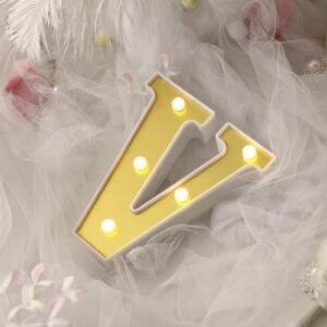 tableclothsfactory 6" 3d gold marquee letters 5 led light up letters warm white led letter lights - v