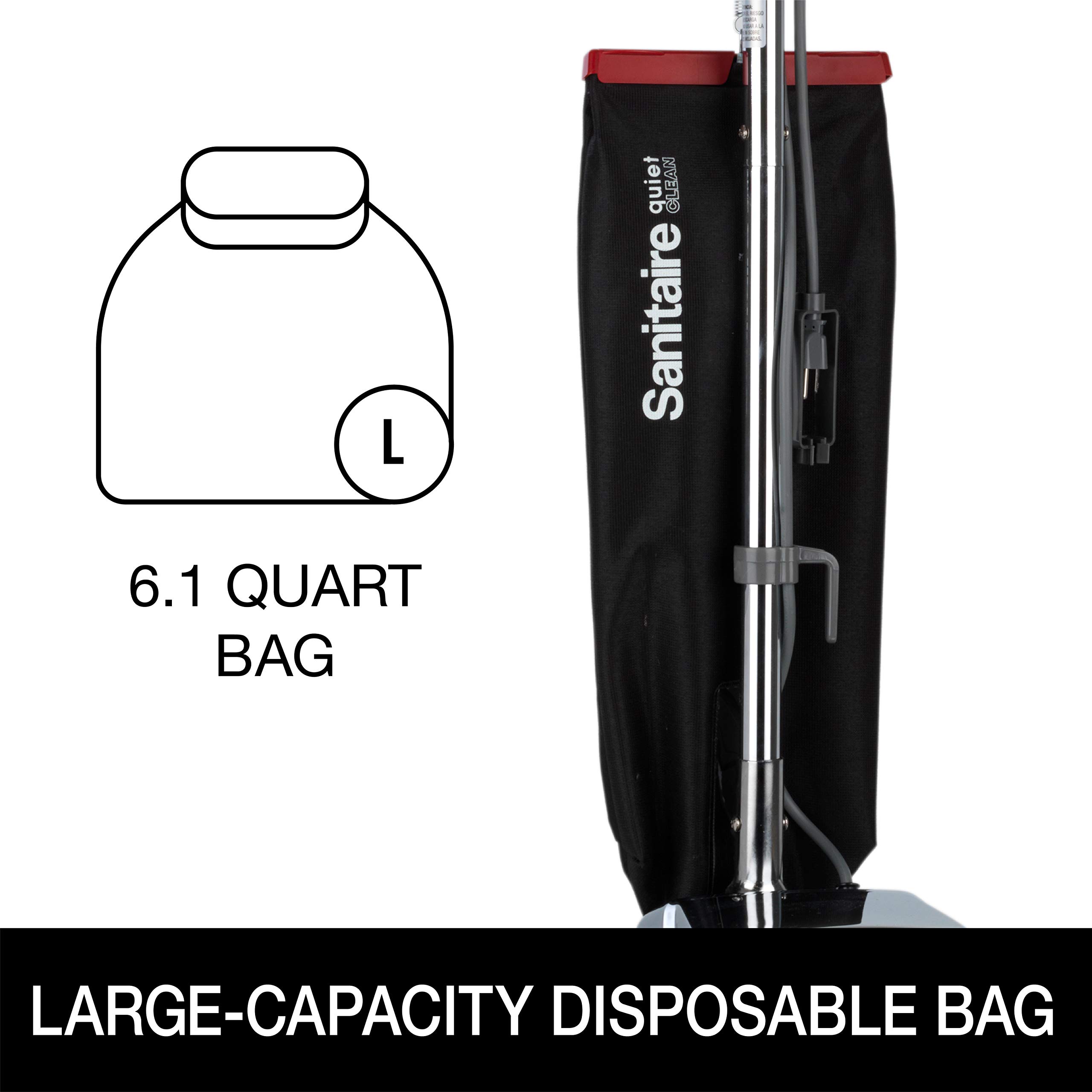 Sanitaire Tradition Commercial Bagged Upright Vacuum Cleaner with Quiet Clean, SC889B Black