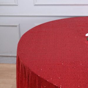 Tableclothsfactory 108" Wholesale Premium Red Table Cover Sparkly Sequin Round Tablecloth for Wedding Banquet Party Home Decor