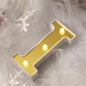 tableclothsfactory 6" 3d gold marquee letters 5 led light up letters warm white led letter lights - i